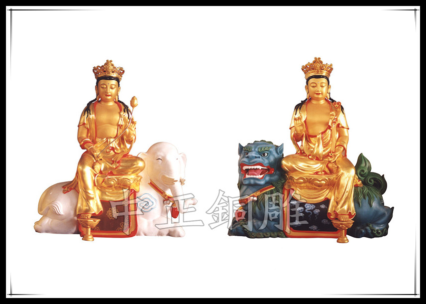 文殊普賢銅佛像