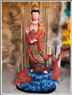 龍頭觀音銅雕佛像