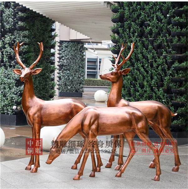 小區銅鹿雕塑