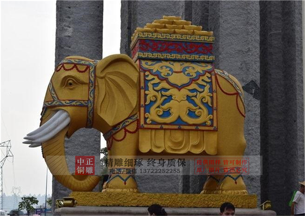 門(mén)口銅大象雕塑