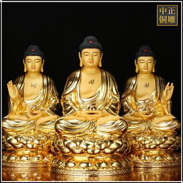 三世佛銅雕像