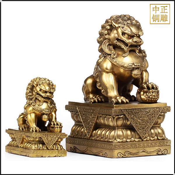 銅獅子擺件工藝品