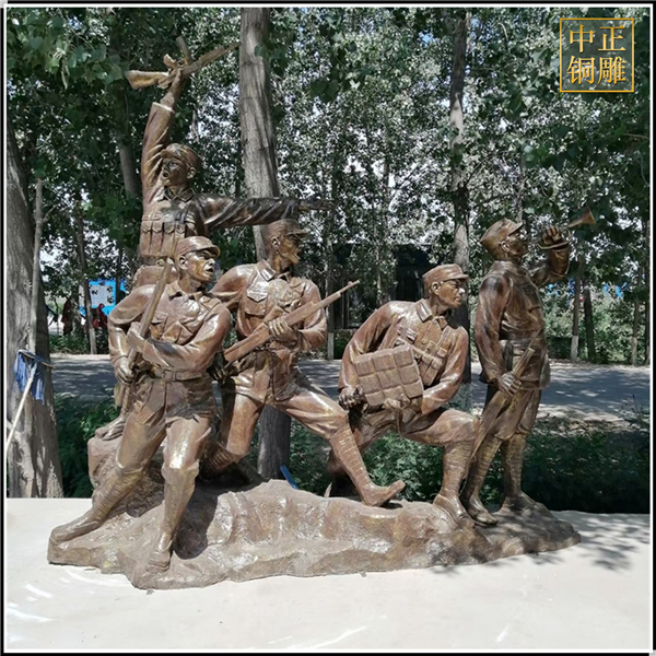 紅軍吹號角人物銅雕塑