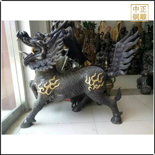 室內青銅麒麟擺件