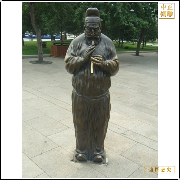 吹笛子人物銅雕塑鑄造