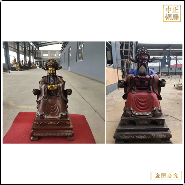 室內(nèi)龍五爺財神銅像鑄造