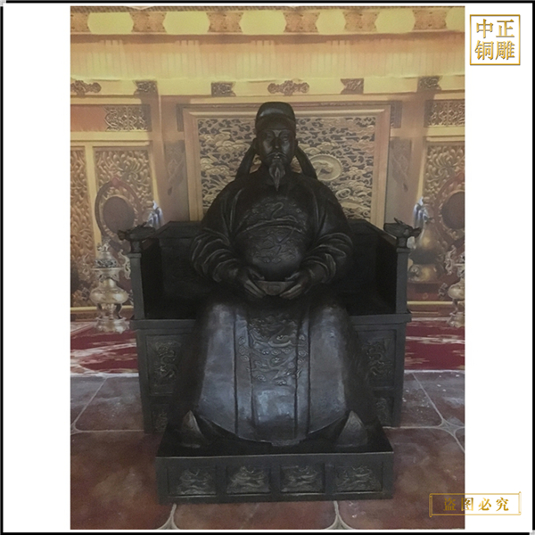 室內古代人物銅雕塑