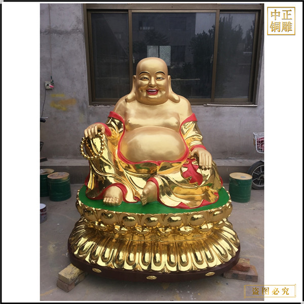 貼金彩繪5米彌勒佛銅像