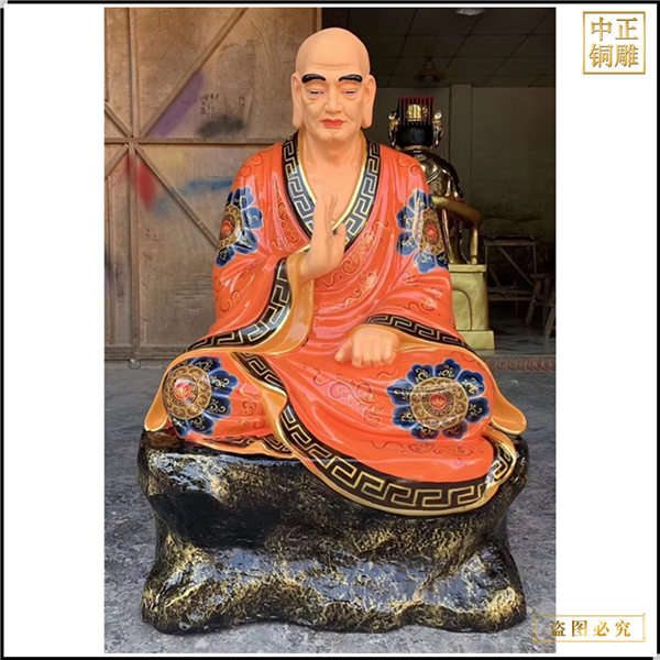 寺廟銅雕十八羅漢雕像