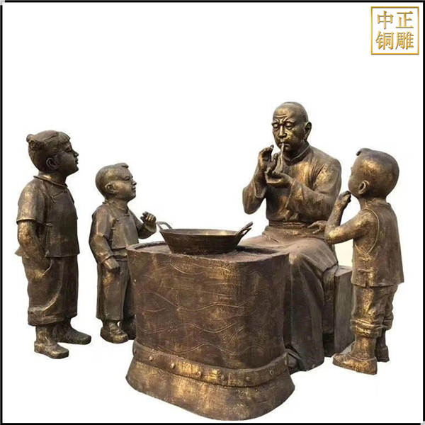 吹糖人景觀人物銅雕塑