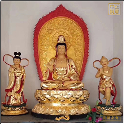貼金送子觀音銅像