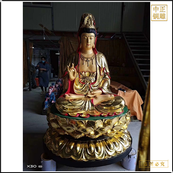 貼金觀音銅佛像鑄造廠