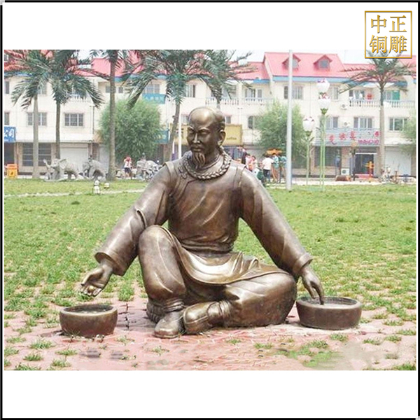 中醫抓藥人物雕塑