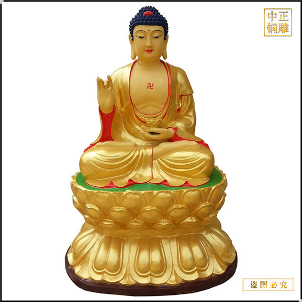 寺廟釋迦牟尼佛銅像擺件