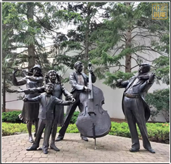 樂隊演唱園林銅雕塑